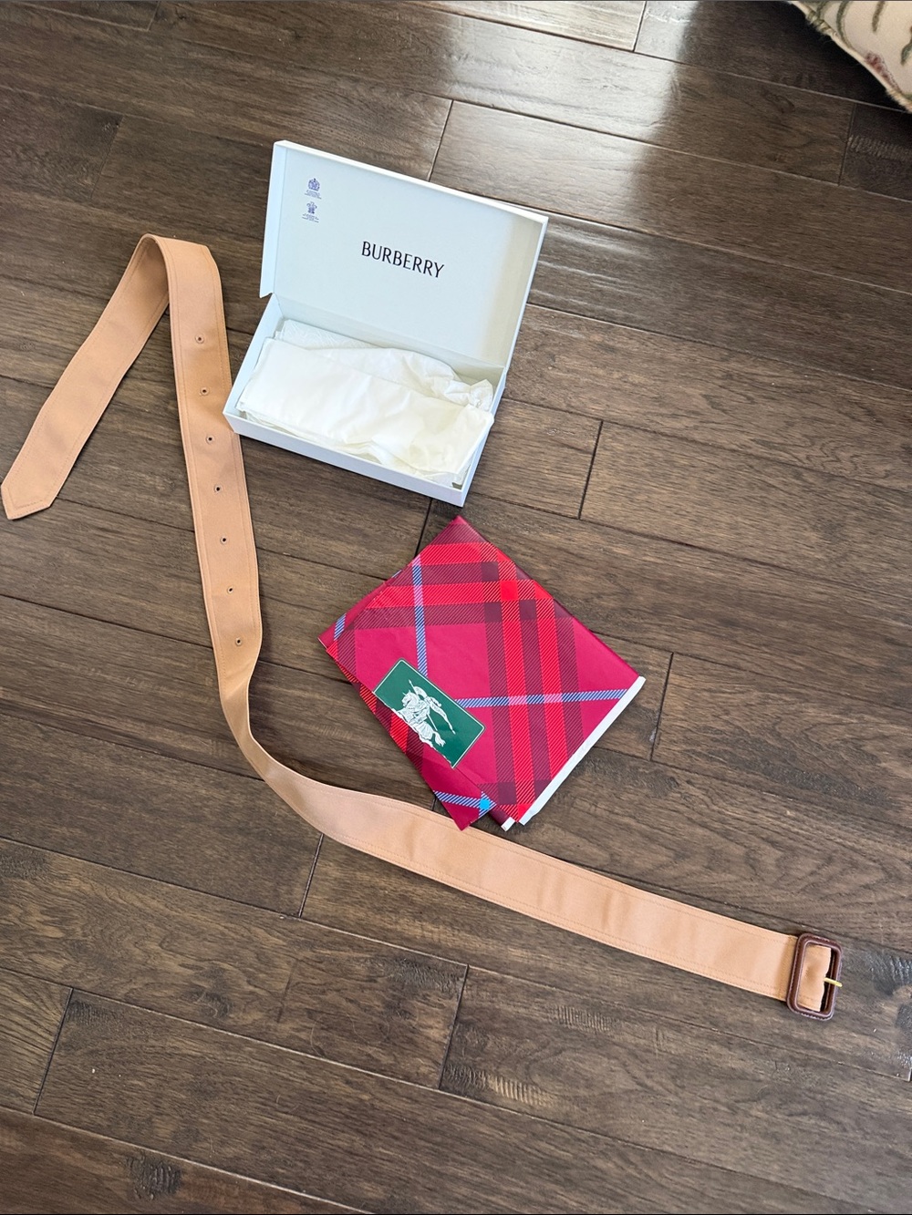 Burberry trench Replacement Beige Belt with Brown leather Buckle - Picture 2 of 4